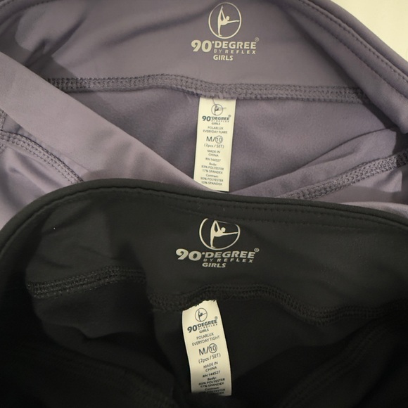 90 Degree By Reflex Lavender and Black Leggings size 10 - Picture 4 of 4